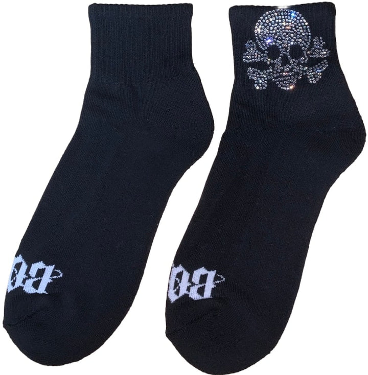 Bossi 'Large Skulls' Rhinestone Black Socks