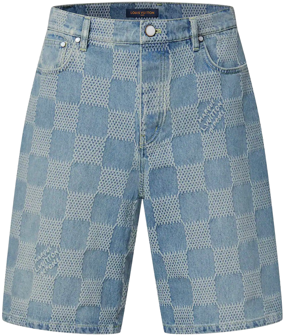 Louis Vuitton 'Damier 3D Light' Denim Shorts