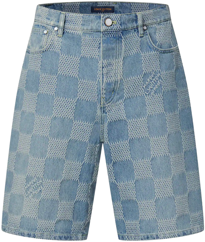 Louis Vuitton 'Damier 3D Light' Denim Shorts
