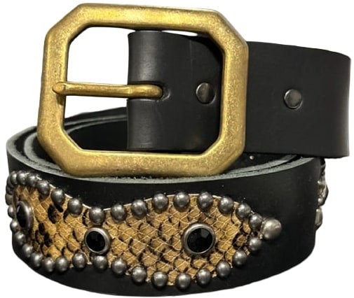 Studded 'Infinity Brown Snakeskin' Belt