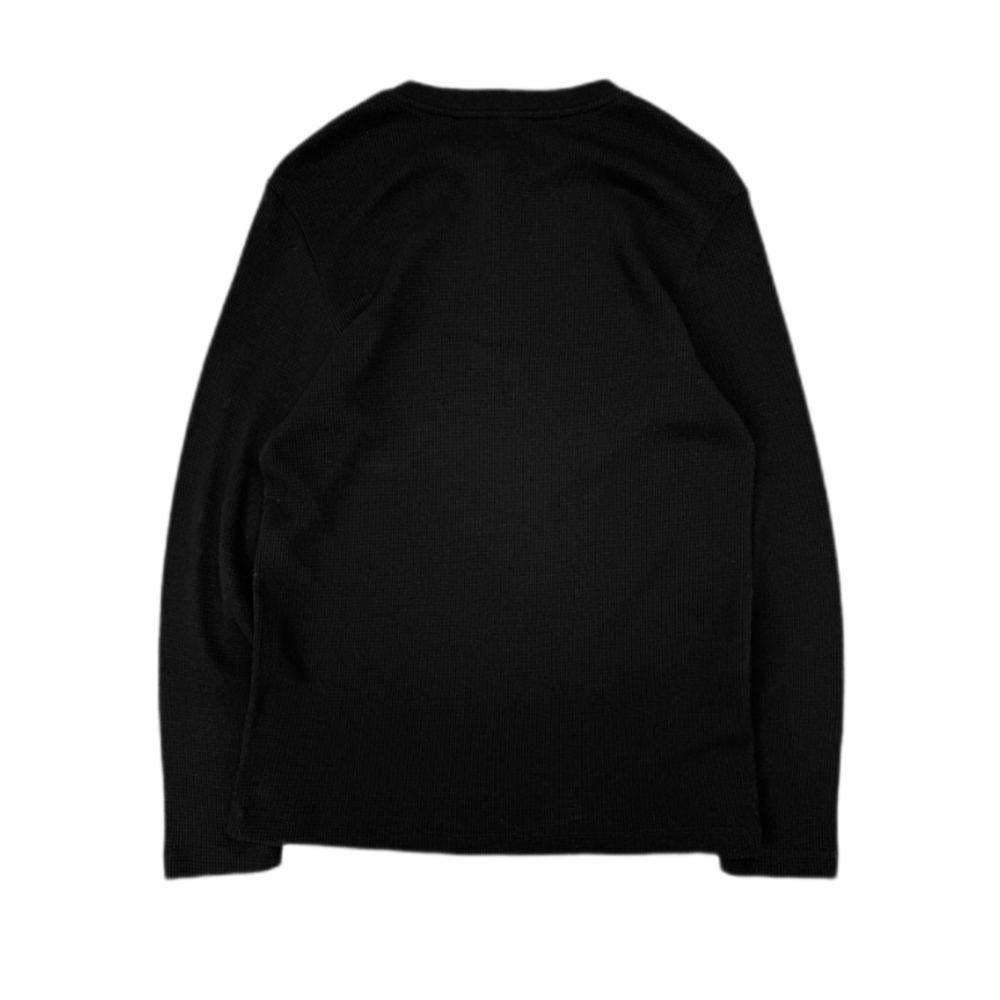 Chrome Hearts CH Embroidered Black Thermal Long Sleeve Henley