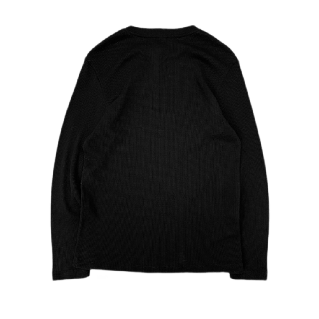 Chrome Hearts CH Embroidered Black Thermal Long Sleeve Henley