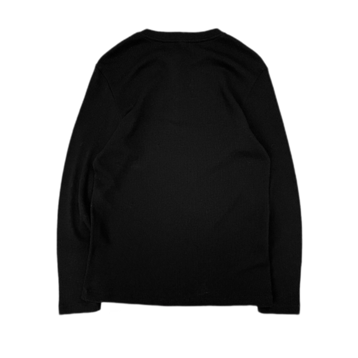 Chrome Hearts CH Embroidered Black Thermal Long Sleeve Henley