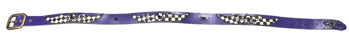 Studded 'Black White Checkered Gem' Purple Belt
