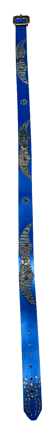 Studded 'Gradient Scale Wing Star Spider' Blue Belt