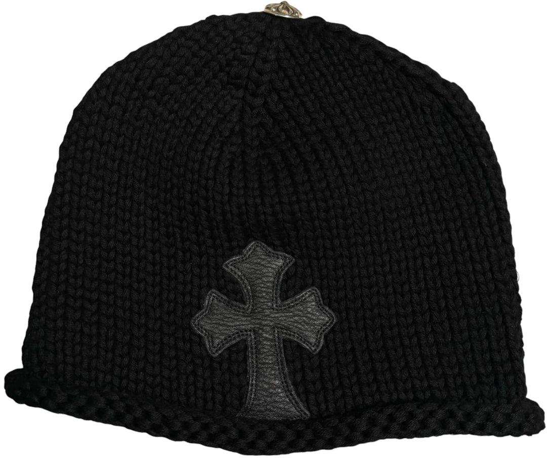 Chrome Hearts 'Leather Cross Patch' Knit Beanie
