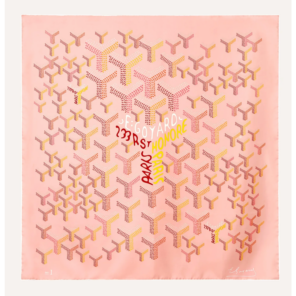 Goyard No. 1 'Powder Pink' Silk Scarf