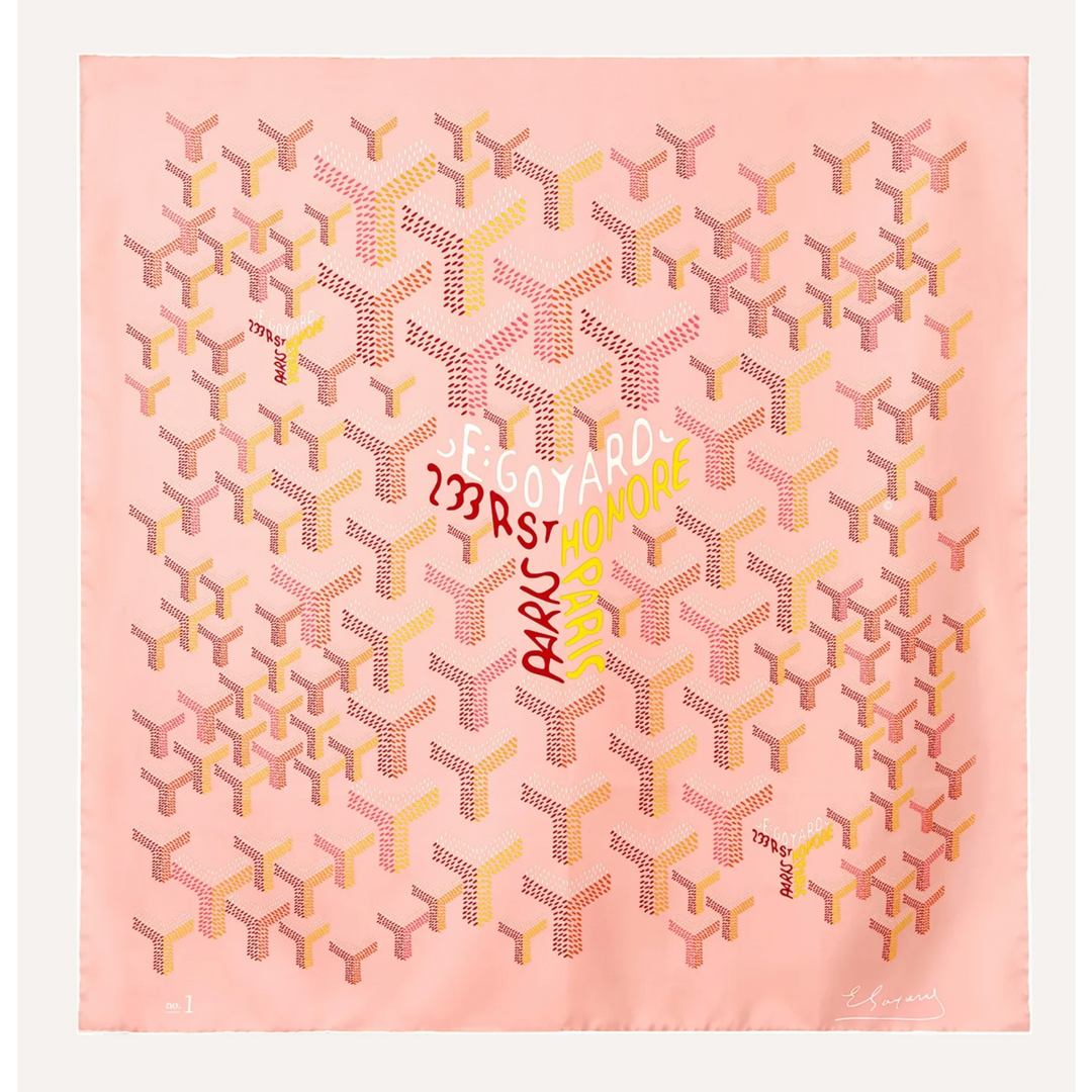 Goyard No. 1 'Powder Pink' Silk Scarf