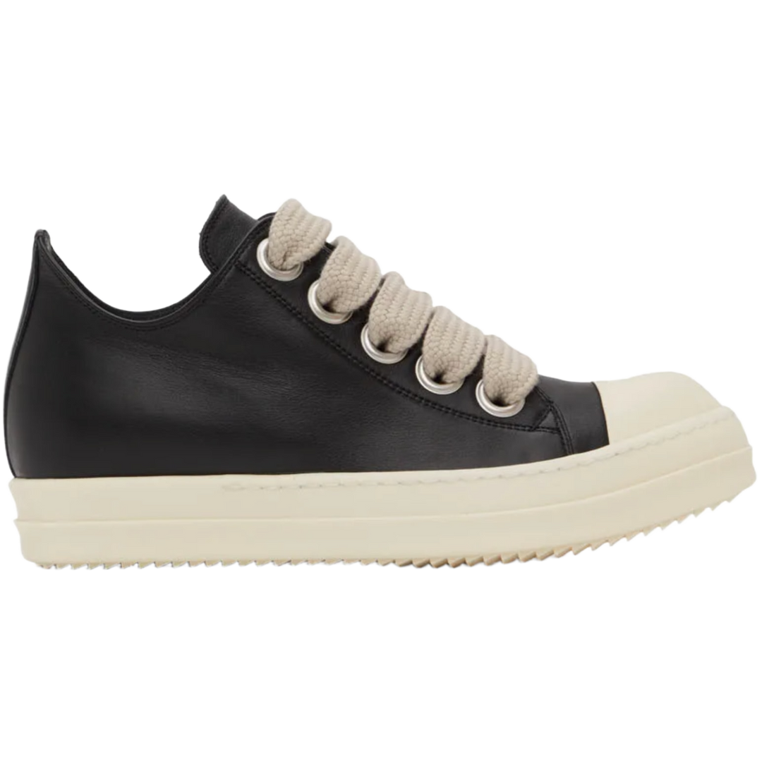 Rick Owens Black 'Jumbo Lace' Low Sneakers