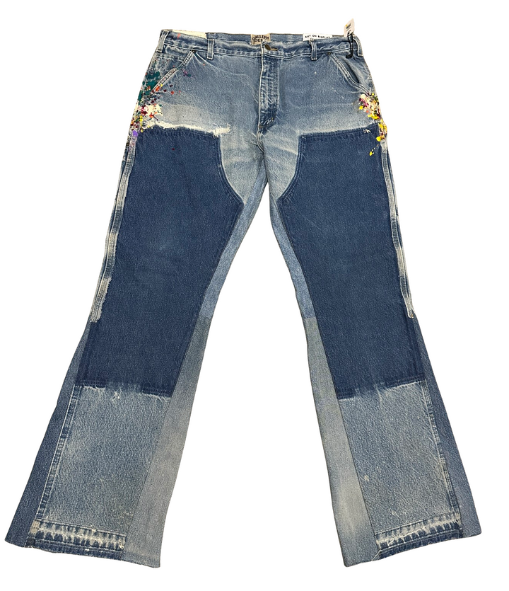 Gallery Dept. Carpenter Flare Blue Denim Painted Jeans