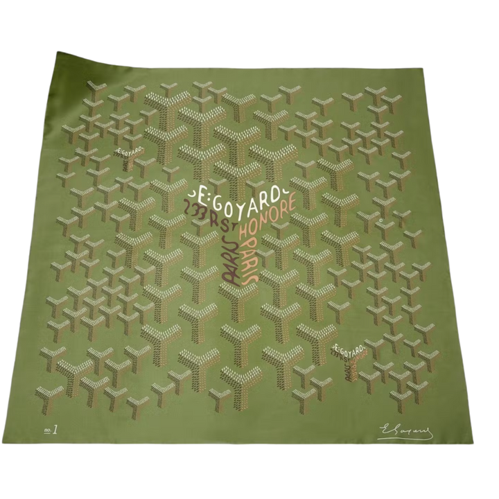 Goyard No. 1 'Khaki Green' Silk Scarf