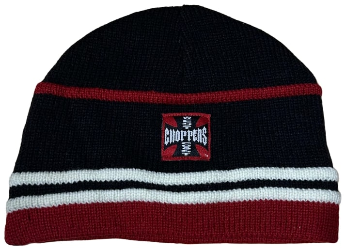 West Coast Choppers 'Red/Beige' Beanie