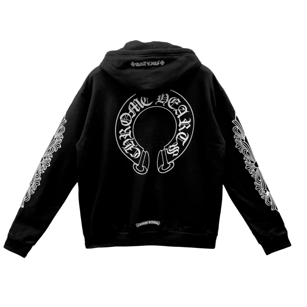 Chrome Hearts 'F U Horseshoe Floral' Zip Up Thermal Hoodie