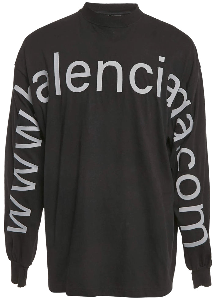 Balenciaga '.com' Black Long Sleeve Tee