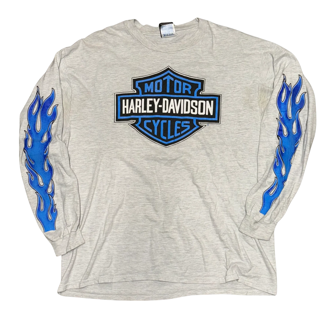 Harley Davidson 'Long Branch' Vintage Grey Longsleeve Tee