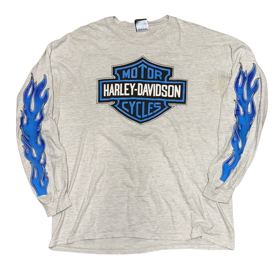Harley Davidson 'Long Branch' Vintage Grey Longsleeve Tee
