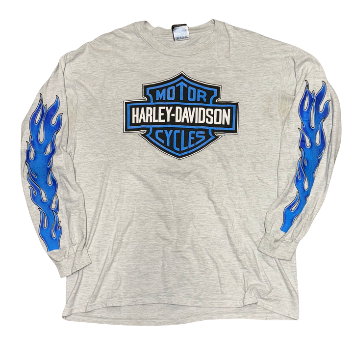 Harley Davidson 'Long Branch' Vintage Grey Longsleeve Tee