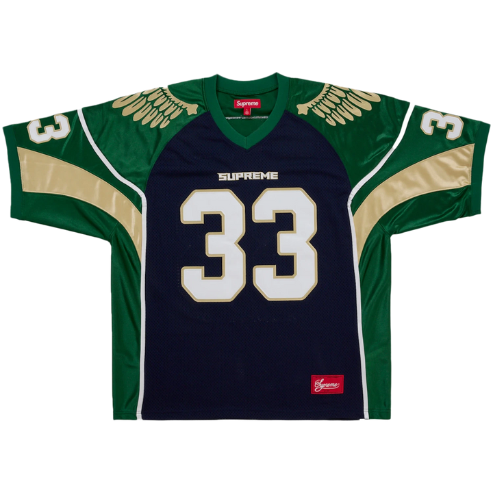 Supreme 'Wings' Navy and Green Football Jersey