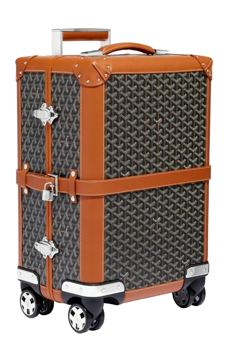 Goyard 'Black/Tan' Bourget PM Trolley Roller Suitcase