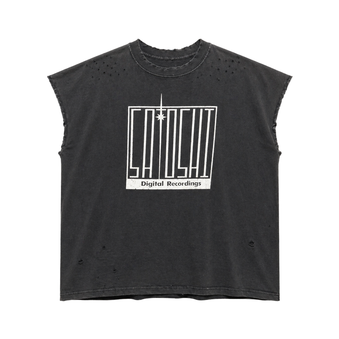 Satoshi Nakamoto 'Digital Recording' Black Cutoff Tee