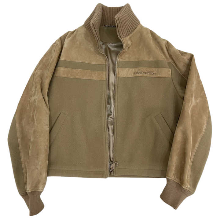 Louis Vuitton 'Camel Suede' Zip Up Teddy Jacket