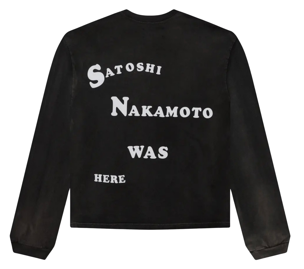 Satoshi Nakamoto 'Follow Me' Longsleeve Black Tee