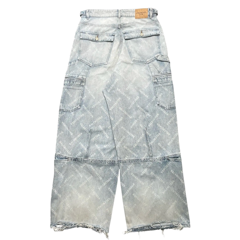 Balenciaga 'Diagonal Logos' Baggy Cargo Pants