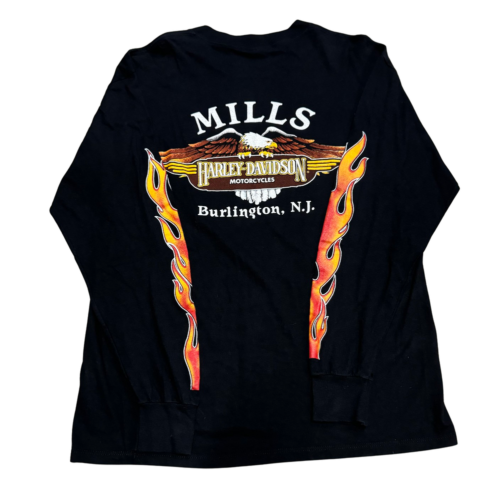 Harley Davidson 'Mills' Black Vintage Longsleeve Tee