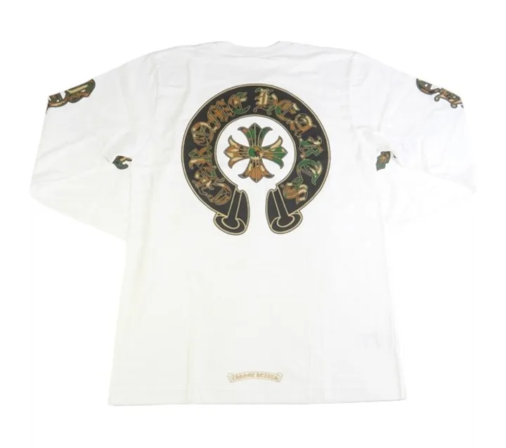 Chrome Hearts 'Camo Horseshoe' White Longsleeve