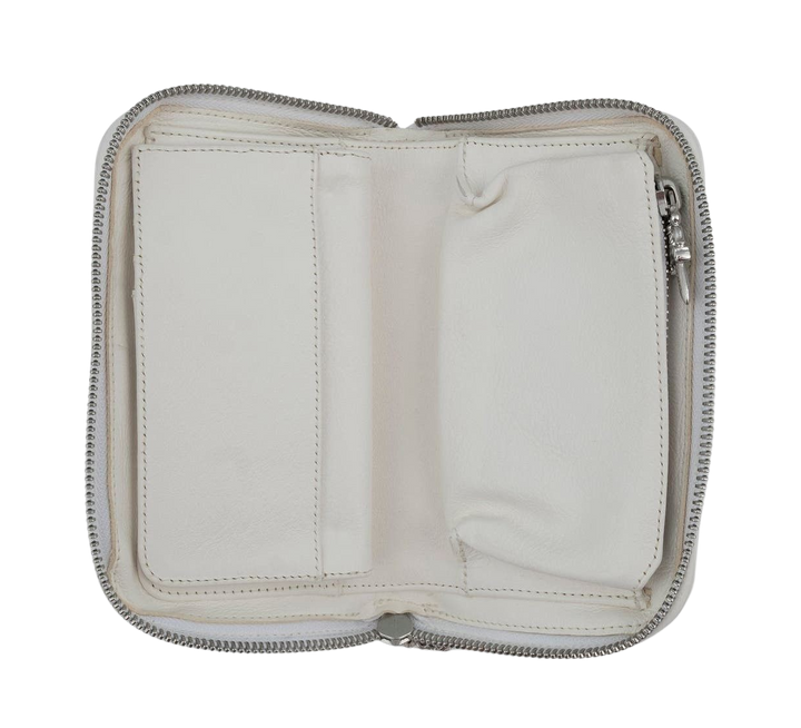 Chrome Hearts 'White Scroll' Leather Zip Wallet