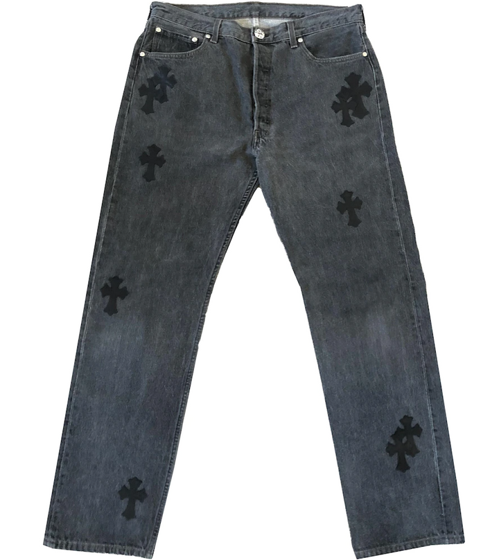 Chrome Hearts '20 Patch' Black Jeans