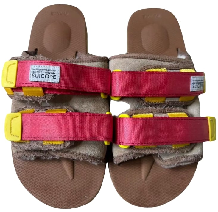 Suicoke 'Beige Red Yellow' Slides