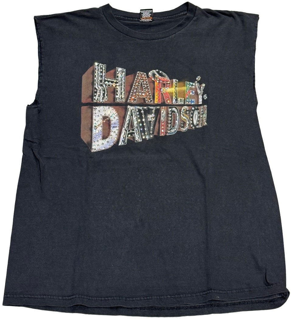 Harley Davidson 'New York City' Rhinestone Vintage Cutoff Tee