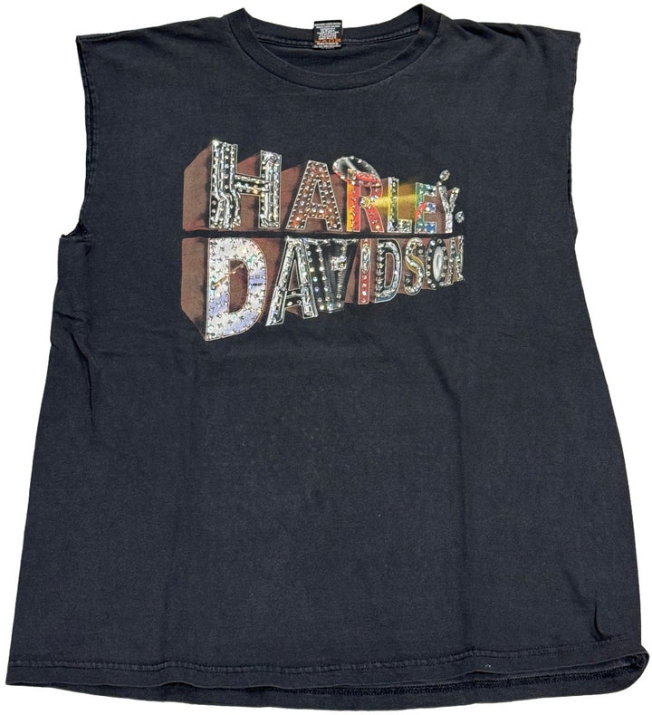 Harley Davidson 'New York City' Rhinestone Vintage Cutoff Tee