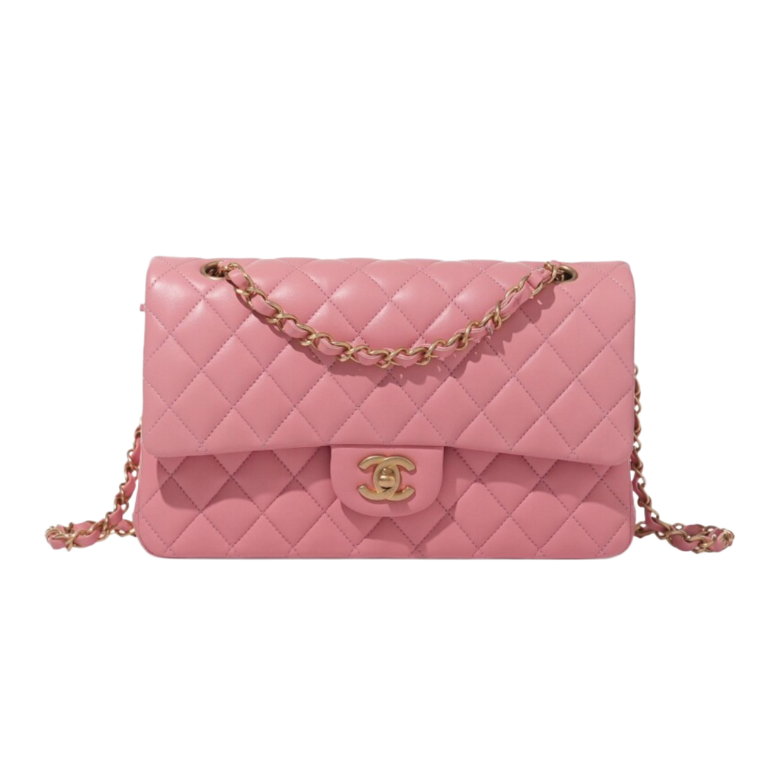 Chanel Classic Medium 'Pink Gold Hardware' Quilted Lambskin Double Flap Bag