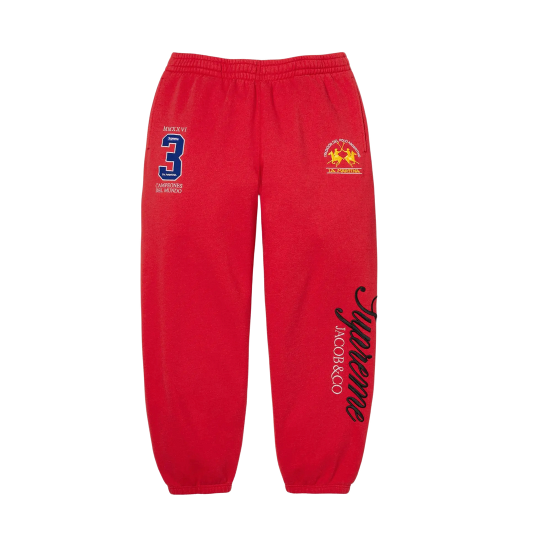 Supreme 'Red' La Martina Sweatpants