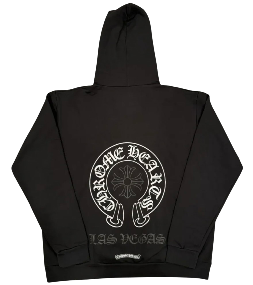 Chrome Hearts Las Vegas Exclusive 'Aniversary' Horseshoe Logo Black Hoodie