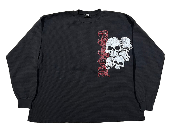 Bossi 'Red Logo and Skulls' Black Thermal Longsleeve