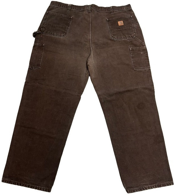 Carhartt 'Distressed Brown' Paint Splattered Double Knee VIntage Work Pants