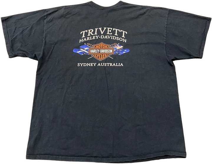 Harley Davidson 'Rivett, Sydney, Australia' Black Vintage Tee