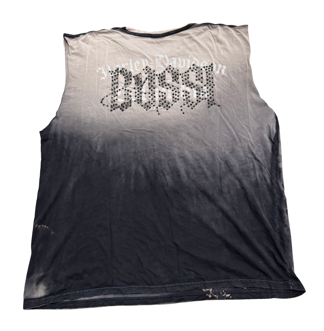 Bossi 'Ride Free' Harley Davidson Vintage Rhinestone Cutoff Tee