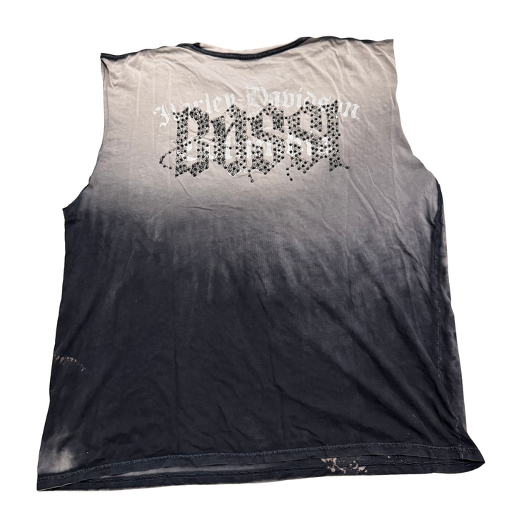 Bossi 'Ride Free' Harley Davidson Vintage Rhinestone Cutoff Tee