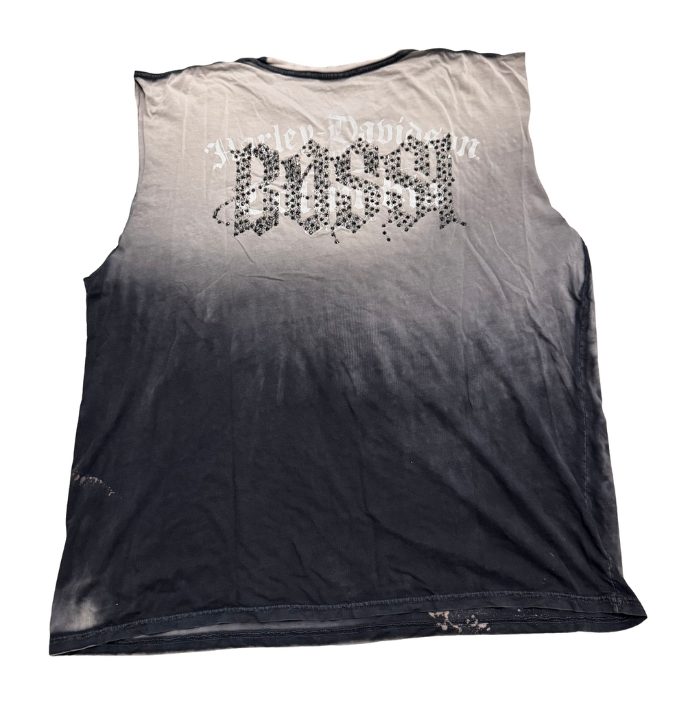 Bossi 'Ride Free' Harley Davidson Vintage Rhinestone Cutoff Tee