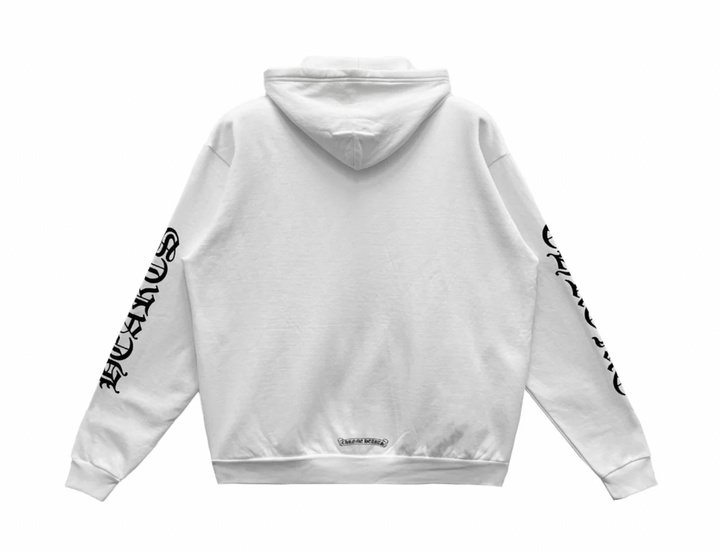 Chrome Hearts 'Vertical Logo' White Zip-Up Hoodie