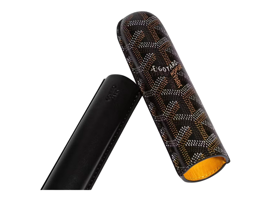 Goyard Churchill Single Cigar 'Black/Tan' Case