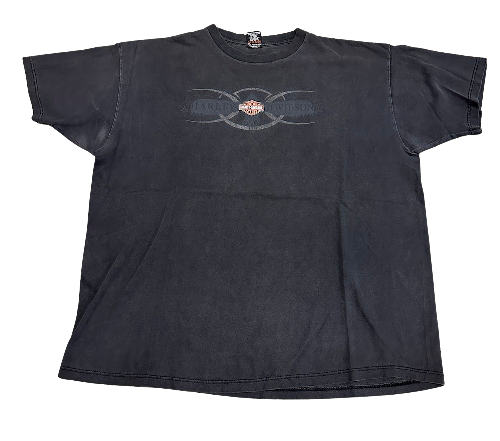 Harley Davidson 'New Orleans, LA' Vintage 90s Washed Black Tee