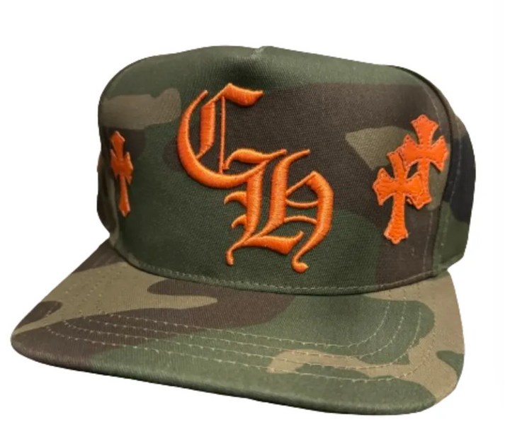 Chrome Hearts 'Camo Orange' Cross Patch Hat