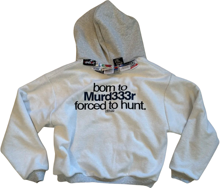 Murd333r.fm x Greedy Unit 'Inside Out' Grey Zip Up Hoodie
