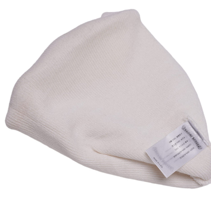 Chrome Hearts 'Blue Horseshoe' Miami Exclusive White Beanie
