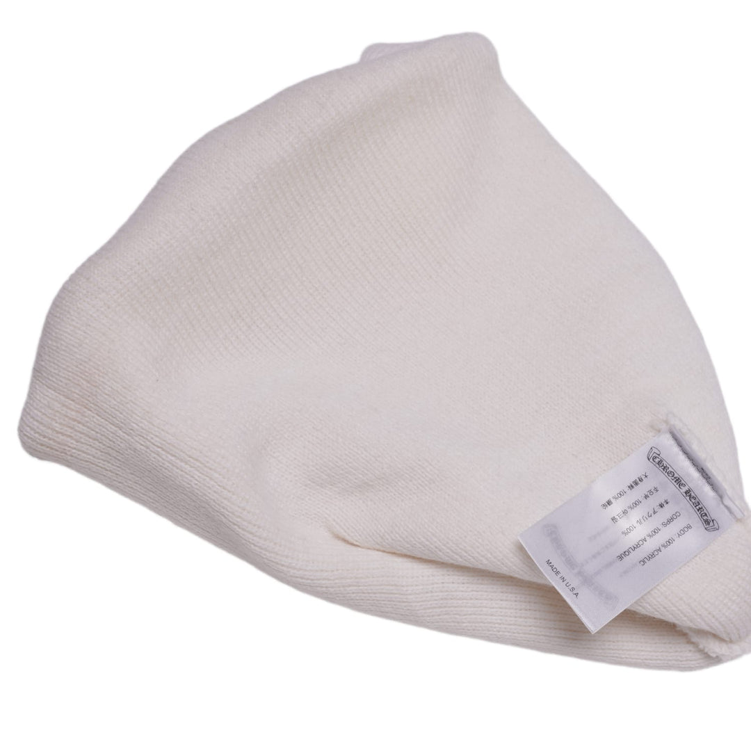 Chrome Hearts 'Blue Horseshoe' Miami Exclusive White Beanie